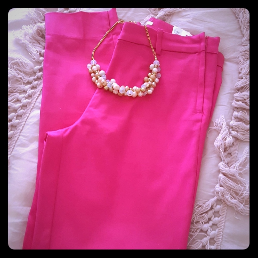 H & M hot pink ankle pants